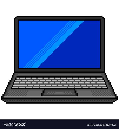 Pixel black laptop computer detailed isolated Vector Image Computer Pixel Art, Pixel Computer, Black Laptop, Sketching Ideas, Pixel Art Characters, Detailed Illustration, Pixel Image, Art Characters, Single Image