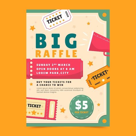 Free vector flat design big raffle poste... | Free Vector #Freepik #freevector #design-poster #vertical-poster #poster-template #information-poster Contest Poster, Cosmetic Packaging Design, Information Poster, Vertical Poster, Brand Kit, Home Poster, Poster Poster, Cosmetic Packaging, Poster Template