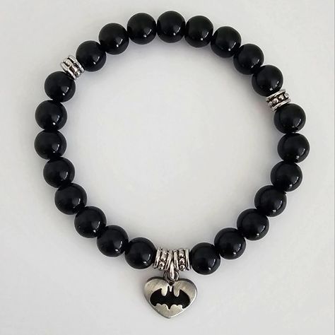 Batman Dc Comics Charm Bracelet Stretch Bracelet Ships Fast Quality Beads And Metal Accent Beads And Charm Batman Bracelet, Batman Jewelry, Superhero Bracelets, Batman Accessories, Diy Christmas Gifts For Boyfriend, Cute Batman, Fan Bracelet, Batman Gifts, Batman Dc Comics