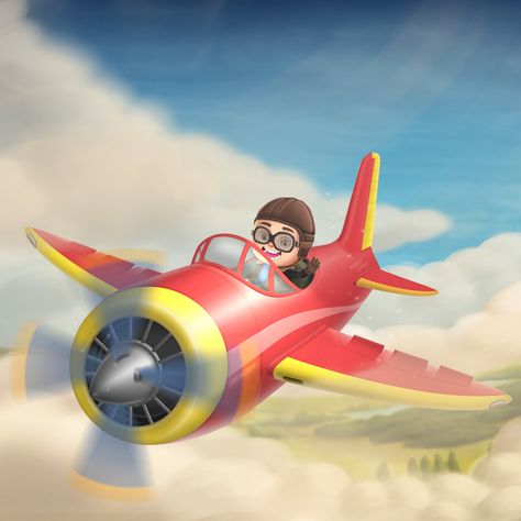 Pilot Child ismail kurt on Behance Pilot Illustration, Pilot Cartoon, Pilot Character, Cartoon Plane, Plane Drawing, Title Screen, Cartoon Airplane, Aviation Technology, Loading Screen