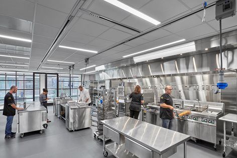 McDonald’s HQ | Studio O+A Restaurant Kitchen Equipment, Commercial Kitchen Design, Meeting Room Design, Industrial District, Interior Architects, Stainless Kitchen, Central Kitchen, Hotel Kitchen, Office Snapshots