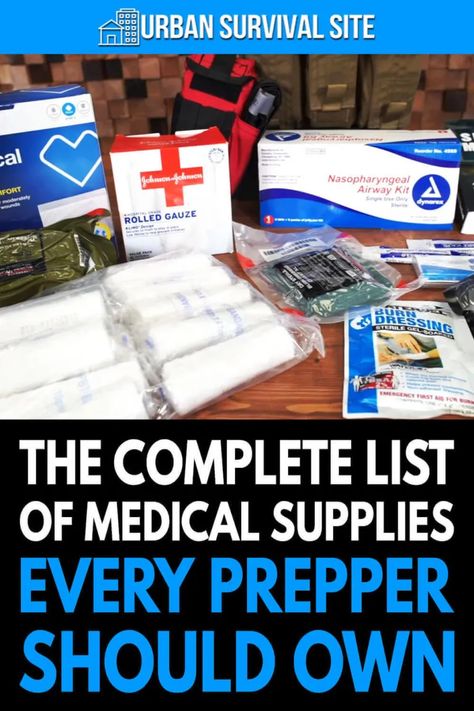 Medical supplies won't always be on store shelves, and doctors won't always be available. Here's a list of first aid supplies to stockpile. Homemade First Aid Kit, Medical Garden, Zombies Apocalypse, Emergency Preparedness Checklist, Prepper Ideas, Survival Skills Emergency Preparedness, Micro Farm, Emergency First Aid, Emergency Prepardness