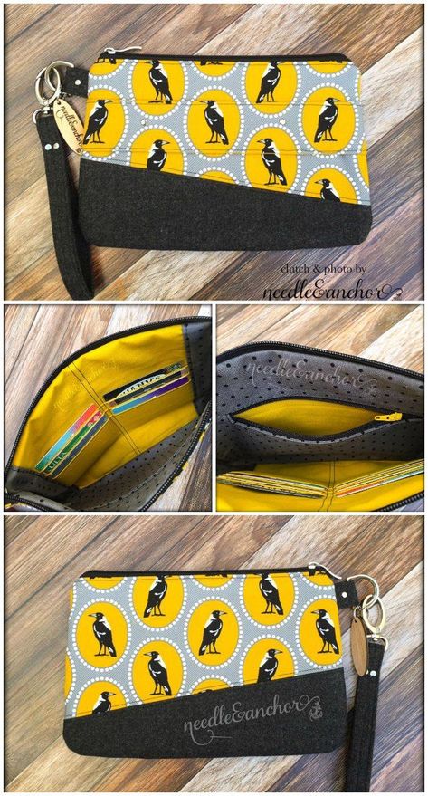 Free clutch bag sewing pattern. Easy and FREE clutch bag to sew with card slots and a zipper pocket on the inside. The outside has an optional carrying strap and a removable wristlet strap. This pretty wristlet bag sewing pattern is free so grab the pattern today! #SewModernBags #SewABag #BagSewingPattern #SewAClutchBag #ClutchBagSewingPattern Winged Eyeliner, Lashes Mascara, Modern Bag, Brows On Fleek, Eyeshadow Eyeliner, Bag Sewing, Perfect Bag, Sewing Patterns Free, Sewing Bag