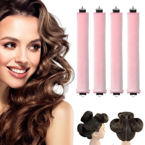 Amazon.com : Heatless Curling Rods, Velvet Blowout Rods for Overnight Curls, Flexi Rods with Hook for Heatless Curls, No Heat Hair Curlers to Sleep In, Blowout Rollers for Big Curls (Brown+Black-4 Rods) : Beauty & Personal Care Heatless Curling Set, No Heat Hair, No Heat Hair Curlers, Curling Rods, Heatless Curling, Flexi Rods, Overnight Curls, No Heat Hairstyles, Big Curls