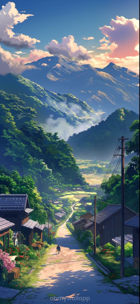 Background Scenery Anime, Anime Beautiful Places, Japan Theme Wallpaper, Anime Peaceful Wallpaper, Gibbli Wallpapers, Aesthetic Anime Landscape Wallpaper, Anime Nature Aesthetic Wallpaper, Anime Scenery Wallpaper Iphone, Anime Scenery Wallpaper Phone