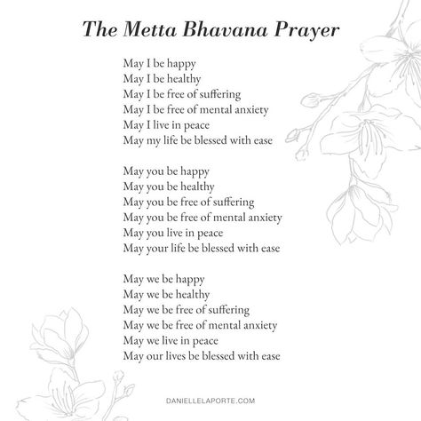 Priya on Instagram: “"Metta Bhavana Prayer" a.k.a. "Loving Kindness Meditation" Can be done in just a few minutes. Any time of the day, as an addition to your…” Yoga Class Readings, Metta Meditation Script, Savasana Quotes, Metta Bhavana, Meditate Daily, What's Wrong With Me, Yoga Meditation Quotes, Metta Meditation, Yoga Words