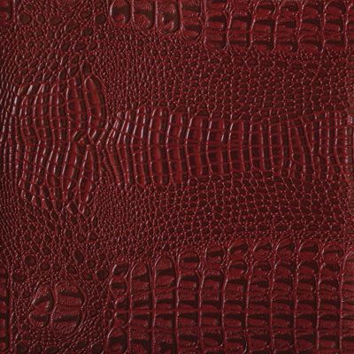 Zapata Bay collection snakeskin metallic finish shiny upholstery fabric. Faux leather, embossed fabric has non-woven backing, and it's ultra durable. Perfect for interior design upholstery and re-upholstery use. Great for DIY projects such as accent sofas, headboards, footboards, tote bags, purses, and makeup bags. Color: La Roja Top Fabric Zapata Bay Faux Leather Fabric - Fabric in Red | Size 36.0 W in | Perigold Headboards, Embossed Fabric, Fabric Textures, Crocodile Skin, Faux Leather Fabric, Makeup Bags, Leather Pattern, Red Fabric, Top Fabric