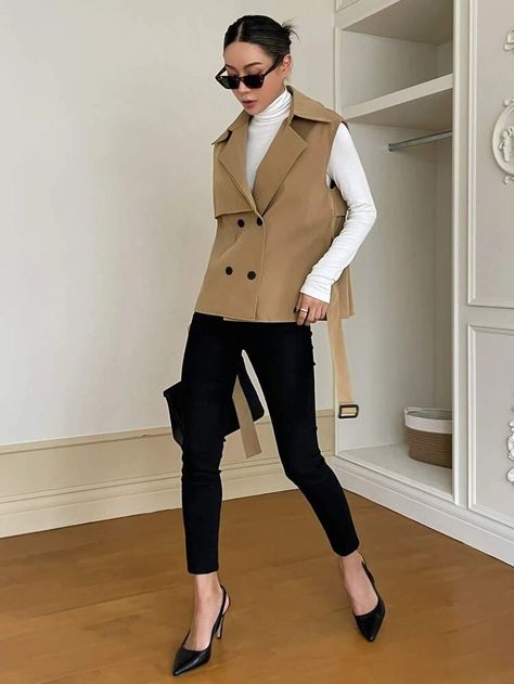 Double Breasted Vest, Coat Autumn, Spring Outfits 2022 Trends, Outfits Petite, Button Style, Spring Outfits 2022, 2022 Trends, Indie Outfits, Outfits 2022