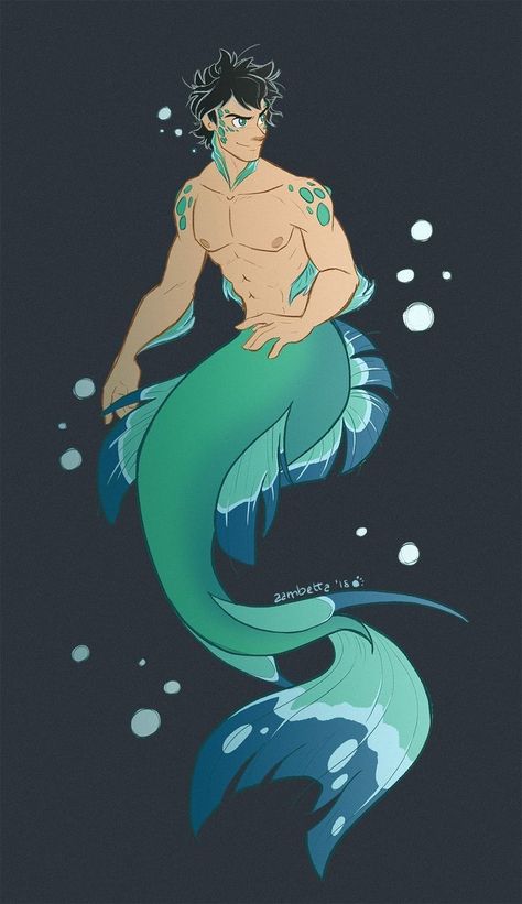 Percy Jackson ONE-SHOTS - A Mermaid! (Percabeth) - Wattpad Male Mermaid, Mermaid Man, Mermaid Artwork, Mermaid Drawings, Karakter Disney, Mermaids And Mermen, Japon Illustration, Mermaid Art, Arte Fantasy