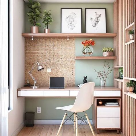 Home Office Ideas For Women, Sitting Nook, Cozy Office, Home Office Inspiration, Office Nook, Small Home Office, Studio Apartment Decorating, Built In Desk, Home Office Space