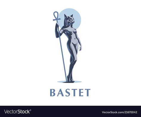 Egyptian Paganism, Melanie Tattoo, Bastet Tattoo, Egyptian Goddess Bastet, Sewing Logo Design, Bastet Goddess, Magic Logo, Egyptian Goddess Art, Logo Cat