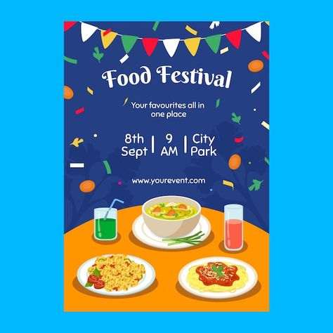 Poster Food Festival, Food Fair Poster, Food Festival Poster Design Ideas, Food Festival Design, Food Festivals Event, Food Campaign, Food Festival Poster, Festival Poster Design, Food Expo