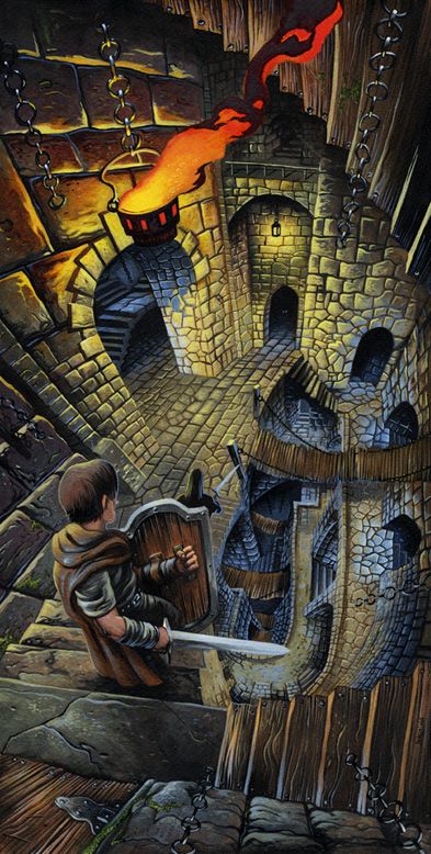 Labyrinth Fantasy Art, Dragons Lair Art, Dragon On Castle, Dragon’s Lair, Painting Fantasy Art, Dungeon Art, Dragon Attacking Castle, Neverwinter Nights, Icewind Dale