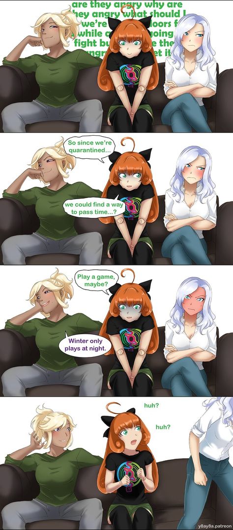 RWBY Comic: Oblivious, Art by #y8ay8a on Twitter, #RWBY #RWBYComic #RWBYComics #RWBYMeme #RWBYMemes #Penny #PennyPolendina #Robyn #RobynHill #Winter #WinterSchnee #RobynAndWinter #RobynxWinter #WinterAndRobyn #WinterxRobyn #Icebyrd #Snowbyrd #SchneewoodForest Rwby Pollination, Robyn Hill Rwby, Rwby Penny X Ruby, Rwby Volume 9 Fanart, Rwby Comic Funny, Neo Rwby Fanart, Winter Rwby, Rwby Zwei, Rwby Mercury