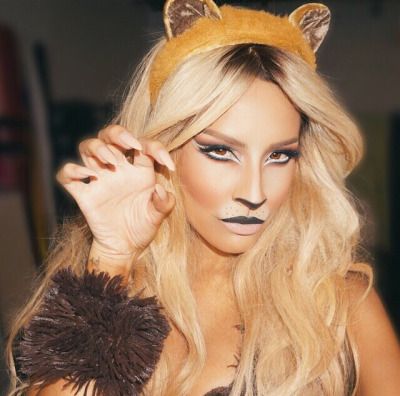 Lioness Makeup, Lion Costume Women, Lion Costume Diy, Lion Makeup, Lion Halloween Costume, Lion Halloween, Fox Makeup, Vampire Look, Costume Carnaval