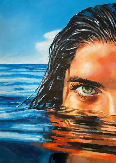 The Radiant Artistry of Thomas Saliot » Design You Trust — Design Daily Since 2007 Thomas Saliot, Gcse Art Sketchbook, Reflection Art, Portraiture Art, Painting Green, Women Painting, Green Eye, Eye Painting, Gcse Art