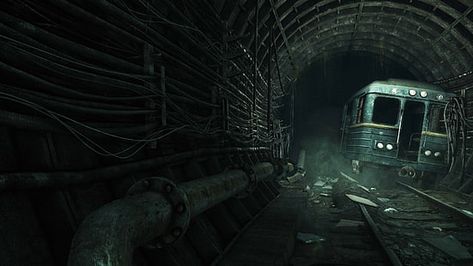 Abandoned Subway, Apocalypse Landscape, Metro 2033, Post Apocalyptic Art, Apocalypse Art, Post Apocalypse, Environment Concept Art, Environmental Art, Post Apocalyptic