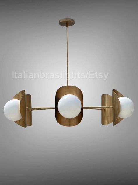 italianbraslights - Etsy Mid Century Entry, Foyer Lighting Fixtures Entryway, Industrial Homes, Mid Century Modern Light Fixtures, Entryway Light Fixtures, Entryway Chandelier, Foyer Lighting Fixtures, Mid Century Lighting Pendant, Green Chandeliers