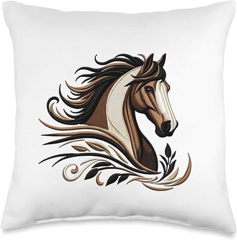 Amazon.com: Elegant Embroidery Horse Design Throw Pillow : Home & Kitchen Embroidery Horse, Horse Embroidery, Elegant Embroidery, Horse Designs, Designer Throws, Pillow Throw, Designer Pillow, Home Kitchen, Embroidery Design