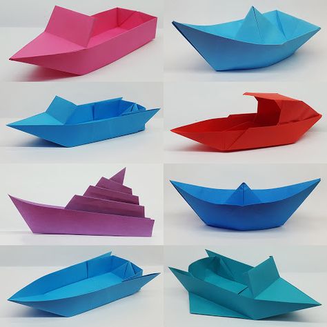 Visit my YouTube channel for 40 Plus #paperboats making instruction. #origamiboat #boat Origami Boat Instructions, Origami Ship, Make A Paper Boat, Paper Boats, Folding Boat, Paper Folding Crafts, Boat Crafts, Origami Boat, Origami And Kirigami