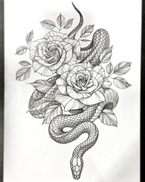 Pin on ヒプマイ -  #coupletattos #legtattoos Snake And Roses Tattoo, Hip Thigh Tattoos, Rose Tattoos For Women, Snake Tattoo Design, Roses Tattoo, Hip Tattoos Women, Inspiration Tattoos, Tiny Tattoo, Thigh Tattoos Women