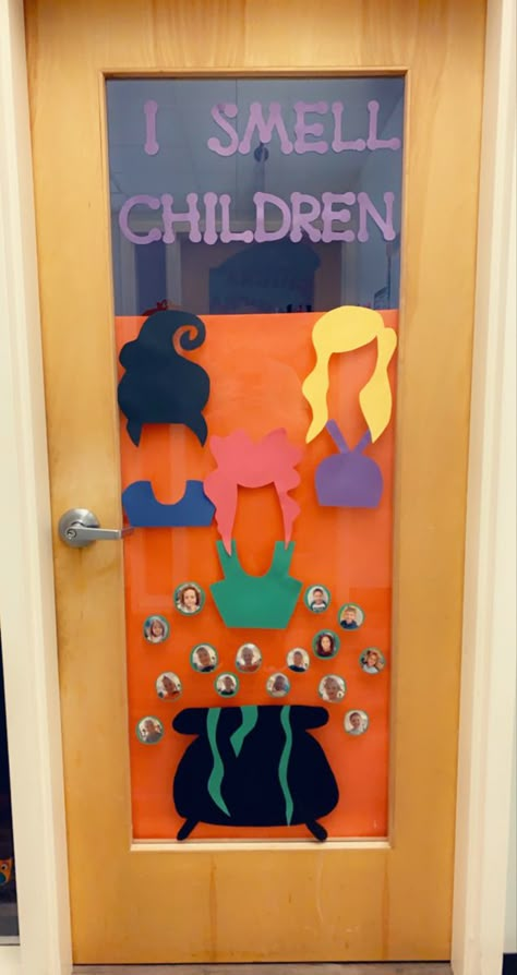 Hocus Pocus School Board, Hocus Pocus School Door, Hocus Pocus Classroom Door Ideas, Halloween Door Decorations Hocus Pocus, Hocus Pocus Classroom Decorations, Halloween School Board Ideas, Hocus Pocus Door Decorations Classroom, Hocus Pocus Door Decoration, Hocus Pocus Bulletin Board Ideas