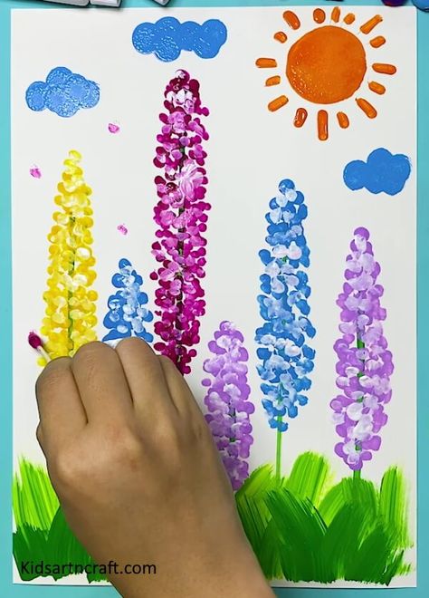 Colorful Trees Painting – Step by Step Tutorial - Kids Art & Craft Colorful Painting Ideas, Colorful Tree Painting, Learn To Draw Flowers, How To Mix Colors, Finger Paint Art, Finger Painting For Kids, Painting Ideas For Kids, Painting Step By Step, Spring Art Projects