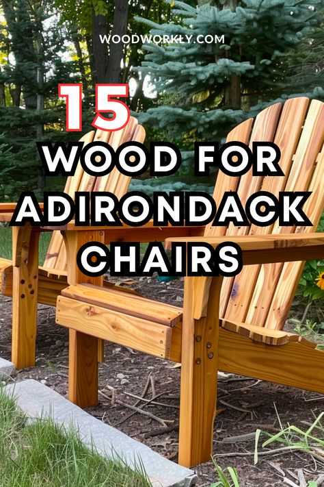 Planning to build Adirondack chairs? Discover the best wood choices for durability and comfort. Read the full article for expert recommendations and tips! #Woodworking #AdirondackChairs #BestWood #DIYProjects #OutdoorFurniture How To Build Adirondack Chairs Diy, Cedar Adirondack Chairs, Diy Outdoor Chairs Easy, Woodworking To Sell, Adinorack Chairs Diy, Diy Folding Adirondack Chair Plans, Pallet Adirondack Chair Diy, Diy Adirondack Chair Plans Free, Adirondack Chairs Diy Plans