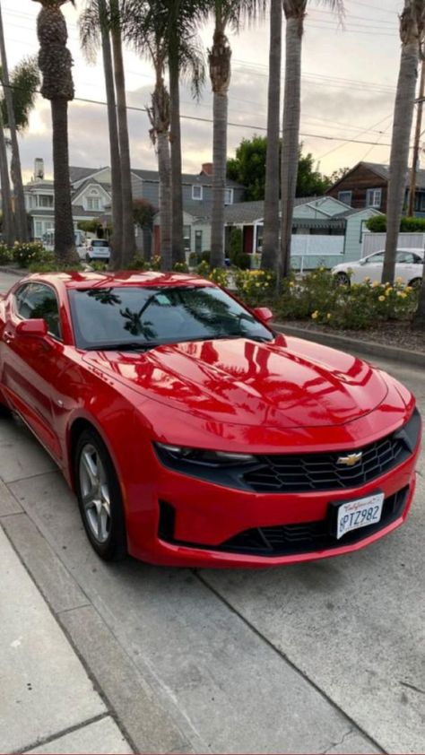 Red Car Luxury, Red Camaro Aesthetic, Red Chevy Camaro, Red Camero Cars, Red Cars Luxury, Chevrolet Camaro Aesthetic, Red Sports Cars, Red Vehicles, 2023 Chevy Camaro