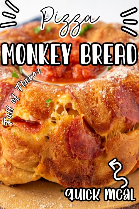 Pizza Monkey Bread Recipe, Pizza Monkey Bread, Monkey Bread Recipe, Canned Biscuits, Craving Pizza, Quick And Easy Appetizers, Bread Snacks, Best Instant Pot Recipe, Pull Apart Bread