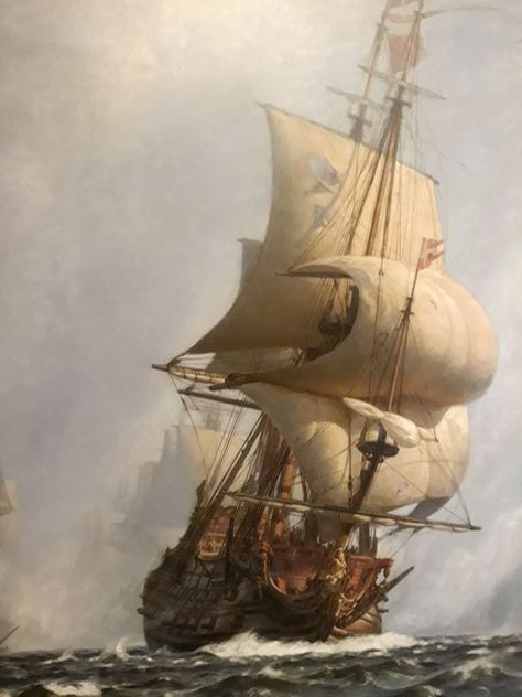 Age Of Sail Ships, 18th Century Ship, Old Sailing Ships Paintings, 1600s Paintings, Anglo Dutch Wars, Age Of Sail, Sail Ships, Pirate Ship Art, Galleon Ship