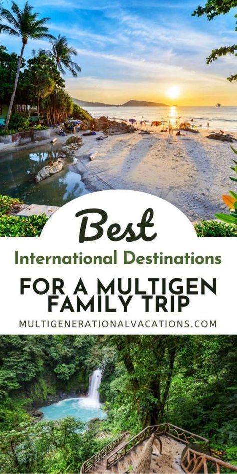 If you are planning a large family trip and have no idea where to go on a multigen family vacation, we have ideas around the world. Here are some of the places travelers recommend as the best family holiday destinations in the world. - Multigenerational Vacations Dream Family Vacation, Vacation Ideas For Friends, Best Vacations For Families, Family Trip Ideas Destinations, Extended Family Vacation Ideas, Usa Family Vacation Ideas, Family Summer Vacation Ideas, Best Family Trips, Vacation Ideas Family