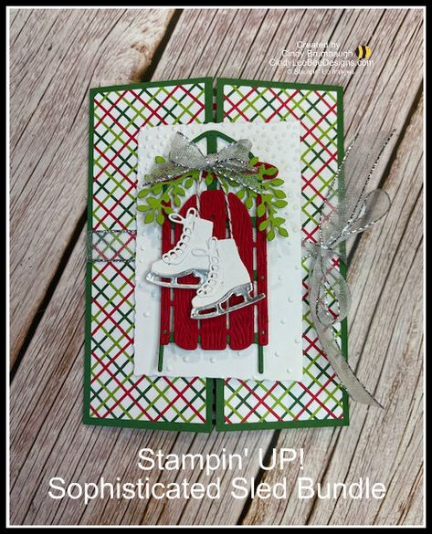 Stampin Up Sophisticated Sled Card Ideas, Stampin Up Sled Cards, Stampin Up Sofisticated Sled, Sophisticated Sled Cards, Greetings Of The Season Stampin Up Cards, Su Sophisticated Sled, Stampin Up Sophisticated Sled Cards, Stampin Up Sophisticated Sled, Fold Cards Tutorial