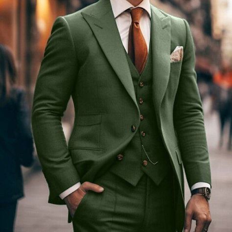 Green Tux Groomsmen, Deep Green Tuxedo Wedding, Brown And Green Suit Wedding, Green Summer Suit Men, Enchanted Forest Groom Attire, Lord Of The Rings Wedding Suit, Emerald Suit Wedding, Mexican Wedding Suit, Velvet Mens Suit