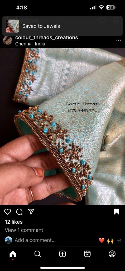 Zardosi Work Design, Latest Fashion Blouse Designs, Zardosi Work Blouse, Stone Work Blouse, Dress Designs For Stitching, Brocade Blouse Designs, Latest Blouse Designs Pattern, Traditional Blouse Designs, Latest Model Blouse Designs