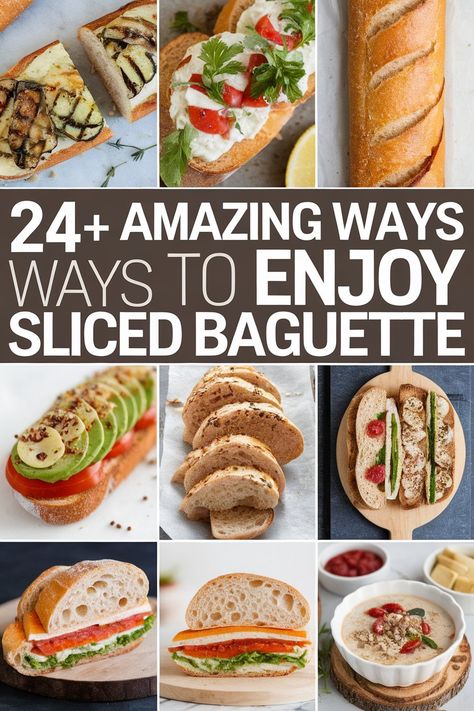 Sliced baguette can be a delicious treat in so many ways! From flavorful bruschetta and tasty crostini to delightful mini sandwiches and stylish appetizers. the options are endless. Add some spreads like pesto or hummus for even more fun. Enjoy these tasty bites at parties or family gatherings! Perfect for sharing! https://ostrali.com/sliced-baguette Toppings For Baguettes, Recipe With Baguette, Baguette Bread Appetizers, Baguette Toppings, Baguette Appetizers, Baguette Appetizer, Baguette Sandwiches, Toasted Baguette Slices, Crostini Toppings