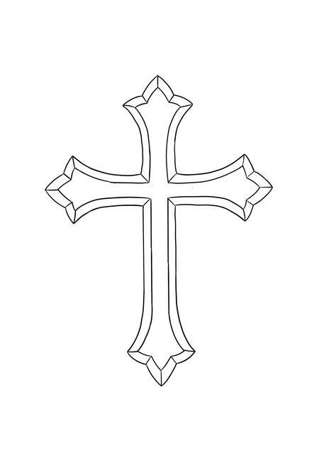 Cross Coloring Page, Small Cross Tattoo, Cross Drawing, Cross Tattoo For Men, Special Tattoos, Tattoo Outline Drawing, Tattoo Inspiration Men, Cross Tattoo Designs, Neck Tattoo For Guys