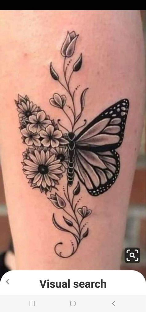 Butterfly With Flowers, Finger Tattoos For Couples, Monarch Butterfly Tattoo, Hand Tattoos For Girls, Anklet Tattoos, Butterfly Tattoos For Women, Small Pretty Tattoos, Flower Tattoo Shoulder, Petite Tattoos