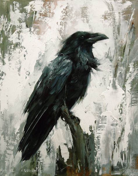 Magpie Painting, Lindsey Kustusch, Crows Artwork, Raven Artwork, Crow Painting, Crow Art, Black Birds, Raven Art, Wild Beauty