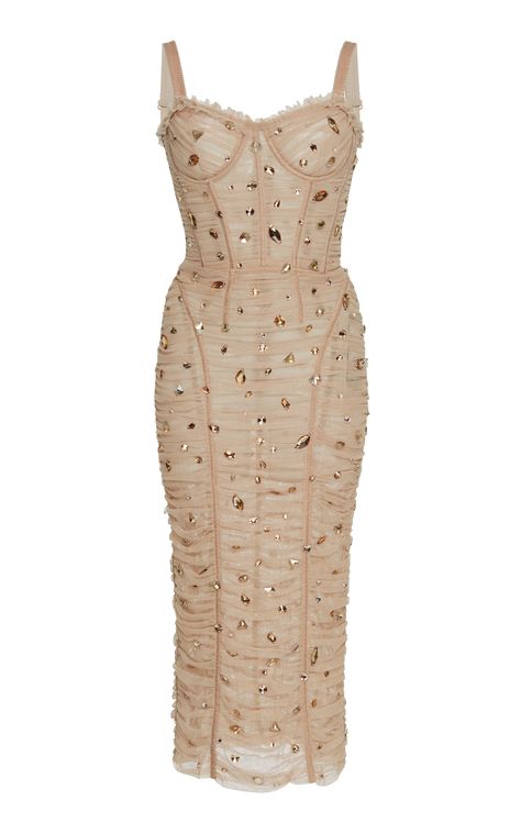 Embellished Ruched Dress by DOLCE & GABBANA for Preorder on Moda Operandi Dolce And Gabbana 2024, Dolce And Gabbana Outfit, Dolce And Gabbana Dress, Summer 2024 Fashion, Famous Outfits, Dolce Gabbana Dress, Mission Impossible, Needle Thread, Spring Summer 2024