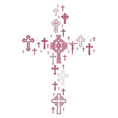 The Decal Guru Cross Collection Wall Decal Size: 36" H x 24" W x 0.01" D, Color: Lipstick Graffiti Cross, Gothic Crosses Drawing, Goth Cross Wallpaper, Goth Cross Drawing, Cross Decals Vinyls, Cross Wall Art, Cool Forearm Tattoos, A Love So Beautiful, Flash Tattoo Designs