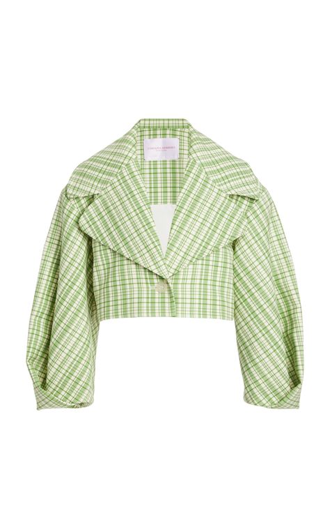 Plaid Stretch-Wool Cropped Jacket by CAROLINA HERRERA for Preorder on Moda Operandi Fun Jackets, Plaid Jacket Women, Look Retro, Mode Inspo, Fashion Design Clothes, Cropped Jacket, Stage Outfits, Looks Style, Mode Inspiration