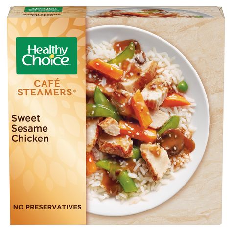 Sweet Sesame Chicken, Single Serve Meals, Healthy Frozen Meals, Healthy Cafe, Sesame Sauce, Glazed Chicken, Healthy Choice, Sesame Chicken, Grilling Chicken Breast