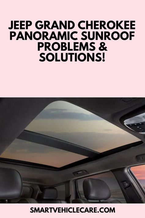 The panoramic sunroof of the Jeep Grand Cherokee may also encounter problems such as difficulty opening and closing, wire harness issues, dual lock malfunctions, motor failure, software bugs, or debris buildup.

But you can resolve them by cleaning & replacing damaged parts. Midsize Suv, Panoramic Sunroof, Vehicle Care, Mid Size Suv, Jeep Girl, Problem And Solution, Jeep Cherokee, Jeep Grand Cherokee, Jeep Grand