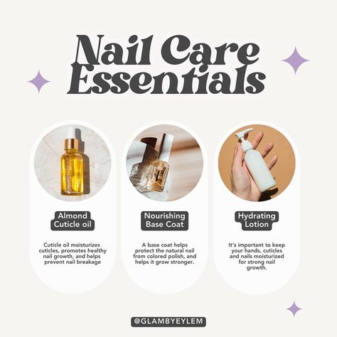 ⭐️ Nail care essentials ⭐️ • Almond cuticle oil • Nourishing base coat • Hydrating lotion Nails Essentials, Succulent Nails, Makeup For Special Occasions, Salon Content, No Chip Nails, Cuticle Care, Tips For Glowing Skin, Perfect Manicure, Nail Care Routine