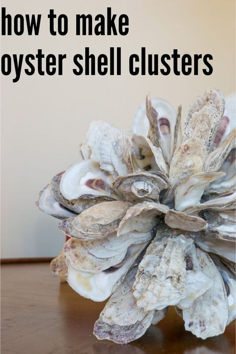 Oyster Shell Garland Diy, Things To Do With Shells From The Beach, Oyster Garland, Oyster Shells Diy, Oyster Shells Decor, Beachy Crafts, Shell Projects, Shell Garland, Oyster Shell Crafts