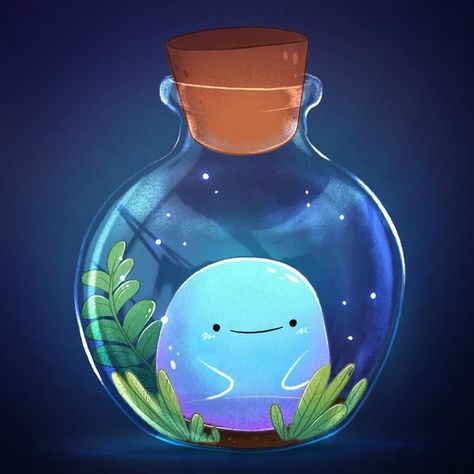 Genevieve’s Design Studio on Instagram: "Let's draw cute monsters in bottles! Full tutorial on YouTube, link in bio 🤍 . . . . #gvdesignstudio #digitalart #digitalarttutorial #procreate #procreatetutorial #procreatedrawing #procreateart #arttutorial #cute #kawaii" Genevieve Design Studio, Magic Bottle Illustration, Draw Glass Tutorial, 2d Digital Art Illustrations, Fantasy Bottles Art, Jar Illustration Art, Cute Potion Bottles Drawing, Magic Bottle Drawing, Magic Potion Bottles Drawing