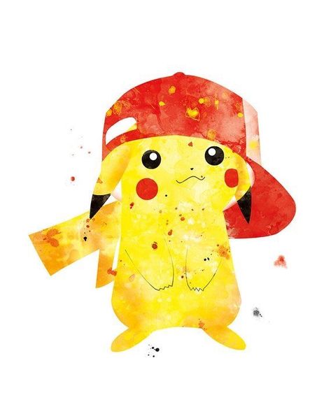 Pikachu Watercolor, Pokemon Room, Pokemon Painting, Pokemon Mew, Art Pokemon, Pokemon Poster, Poke Ball, Pikachu Wallpaper, Pokemon Alola