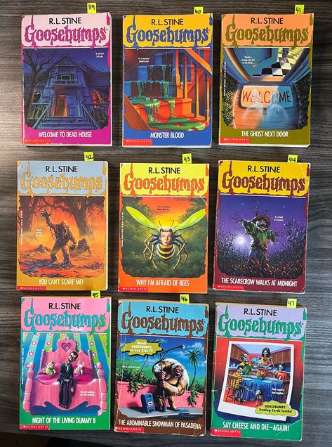 R.l. Stine Goosebumps, Goosebumps Books Aesthetic, Goosebumps Drawings, Goosebumps Aesthetic, 90s Books, Goosebumps Slappy, Monster Books, Spooky Books, Nostalgic Books