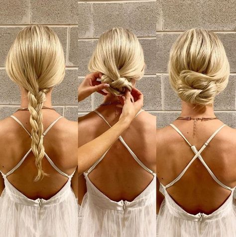 30 Easy Hairstyles for Long Hair with Simple Instructions - Hair Adviser Twisty Hairstyles, Easy Braided Updo, Easy Updos For Long Hair, Dunner Wordend Haar, Easy Updo Hairstyles, Easy Hairstyles Quick, Simple Prom Hair, Easy Hair Updos, Long Hair Updo